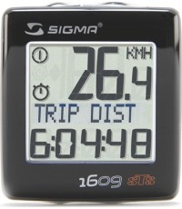 Licznik rowerowy Sigma BC 1609 STS Cadence, bezprzewodowy, 16 funkcji (czarny/srebrny)