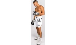 Spodenki bokserskie Venum x Mike Tyson Tiger – optyczna biel/głęboka czerń