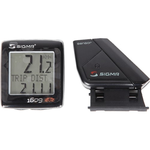 Licznik rowerowy Sigma BC 1609 STS Cadence, bezprzewodowy, 16 funkcji (czarny/srebrny)