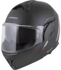 Flip-Up Motorcycle Helmet Cassida MultiFlip Solid P/J - černá matná/červená/šedá
