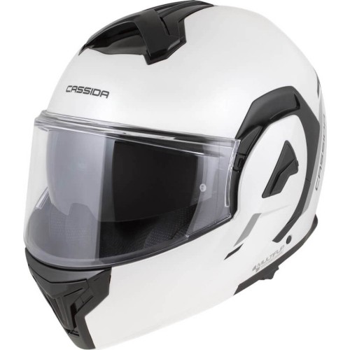 Flip-Up Motorcycle Helmet Cassida MultiFlip Solid P/J - Bílá perleť/černá