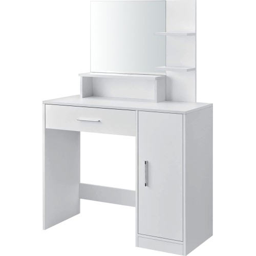 Toaletka kosmetyczna z lustrem nowoczesna biała