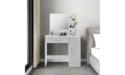 Toaletka kosmetyczna z lustrem nowoczesna biała