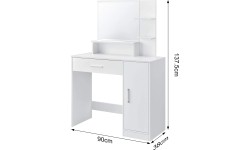 Toaletka kosmetyczna z lustrem nowoczesna biała