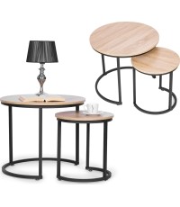 Zestaw stolików kawowych 2 szt. okrągłe lofotwy design