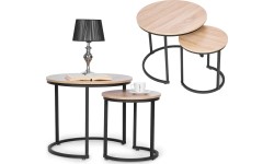 Zestaw stolików kawowych 2 szt. okrągłe lofotwy design