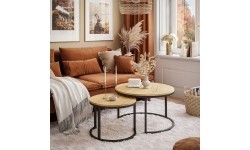 Zestaw stolików kawowych 2 szt. okrągłe lofotwy design