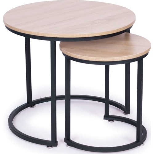 Zestaw stolików kawowych 2 szt. okrągłe lofotwy design