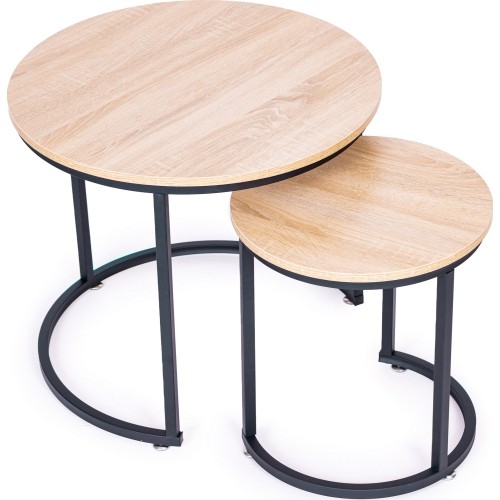 Zestaw stolików kawowych 2 szt. okrągłe lofotwy design