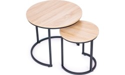 Zestaw stolików kawowych 2 szt. okrągłe lofotwy design