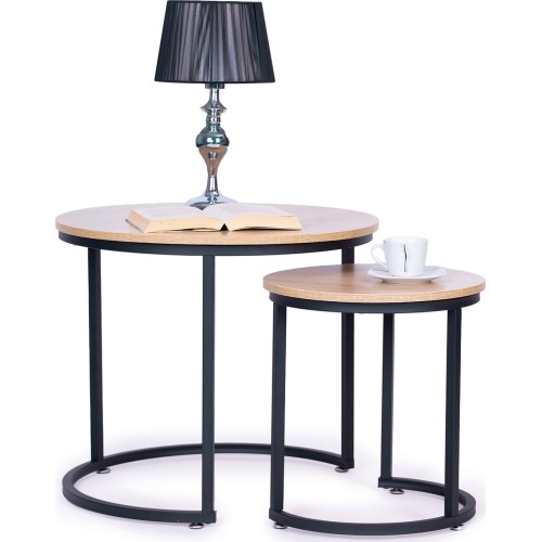 Zestaw stolików kawowych 2 szt. okrągłe lofotwy design