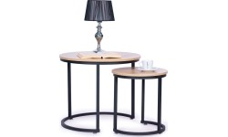 Zestaw stolików kawowych 2 szt. okrągłe lofotwy design