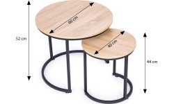 Zestaw stolików kawowych 2 szt. okrągłe lofotwy design