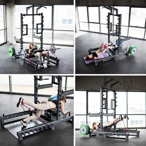 Komercyjny wielofunkcyjny stojak z platformą do podnoszenia ciężarów i hip thrust SMP01 HMS