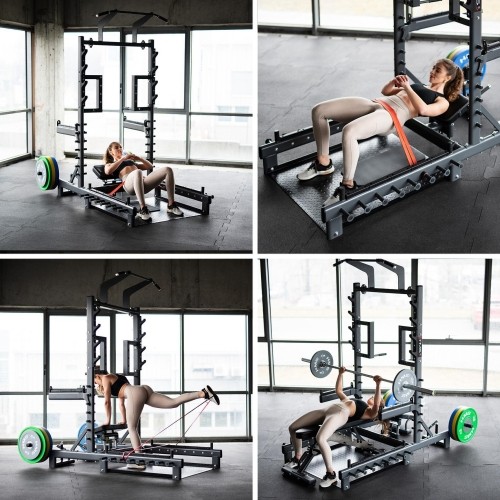 Komercyjny wielofunkcyjny stojak z platformą do podnoszenia ciężarów i hip thrust SMP01 HMS