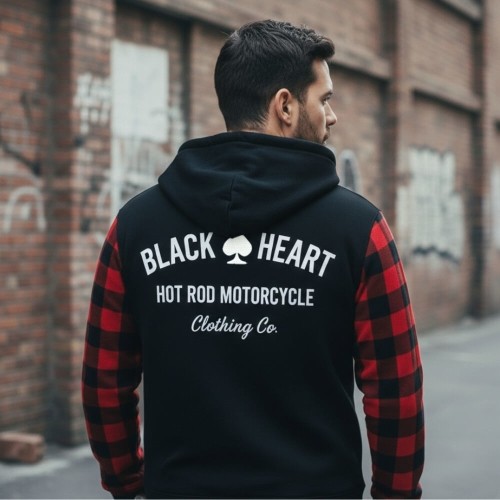 Motorcycle Hoodie W-TEC Black Heart Ramforge - Czerwono-czarny