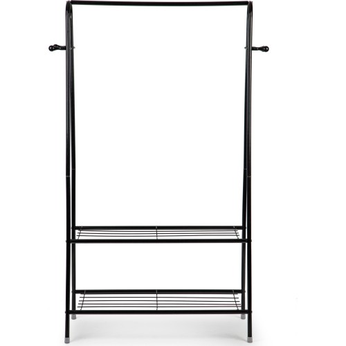 Wieszak stojący stojak z 2 półkami na ubrania buty