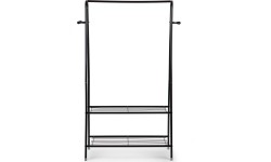 Wieszak stojący stojak z 2 półkami na ubrania buty