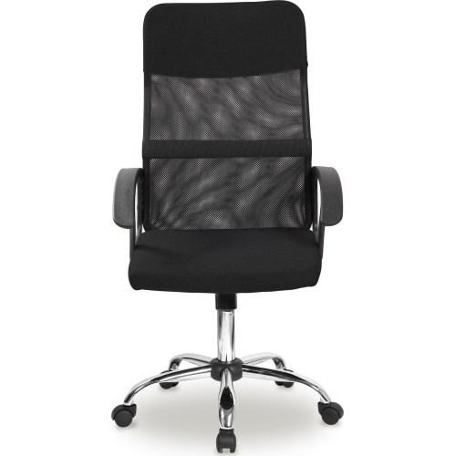 Fotel biurowy obrotowy oparcie siateczkowe czarny