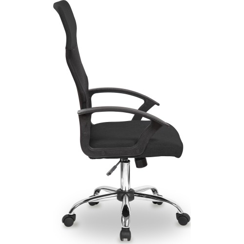 Fotel biurowy obrotowy oparcie siateczkowe czarny