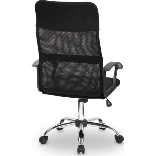 Fotel biurowy obrotowy oparcie siateczkowe czarny