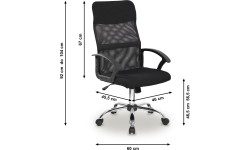 Fotel biurowy obrotowy oparcie siateczkowe czarny