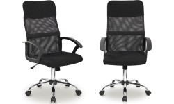 Fotel biurowy obrotowy oparcie siateczkowe czarny