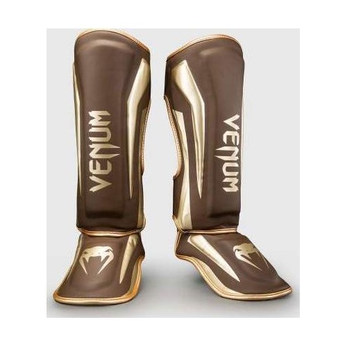 Venum Elite Shin Guards - Dark Brown
