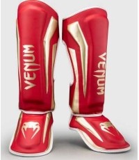 Venum Elite Shin Guards - Red