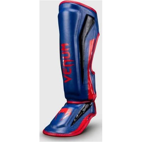 Venum Elite Shin Guards - Dark Blue/Red