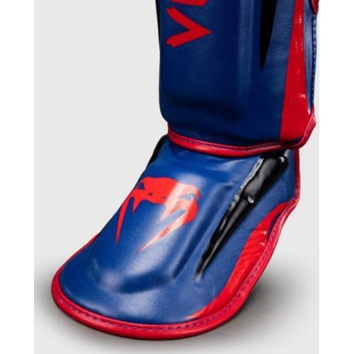 Venum Elite Shin Guards - Dark Blue/Red