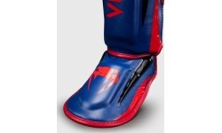 Venum Elite Shin Guards - Dark Blue/Red