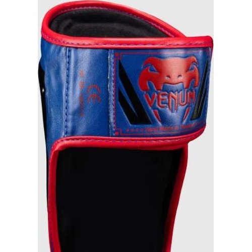 Venum Elite Shin Guards - Dark Blue/Red