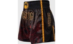 Venum Quetzal Fury Muay Thai shorts - Black/Fury Red/ Tangerine