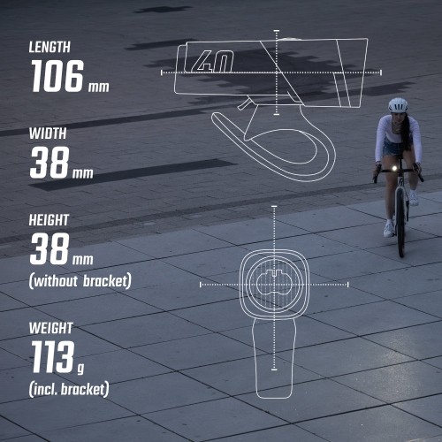 Priekinė lempa Sigma AURA 40 USB