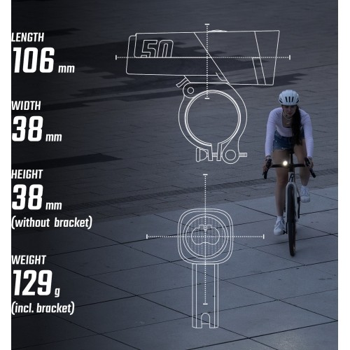 Priekinė lempa Sigma AURA 50 USB