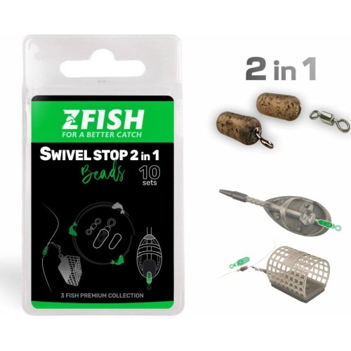 ZFISH koraliki stopujące z krętlikiem 2in1