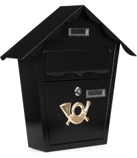Skrzynka na listy pocztowa ścienna stal galwanizowana czarna ModernHome