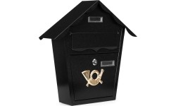 Skrzynka na listy pocztowa ścienna stal galwanizowana czarna ModernHome