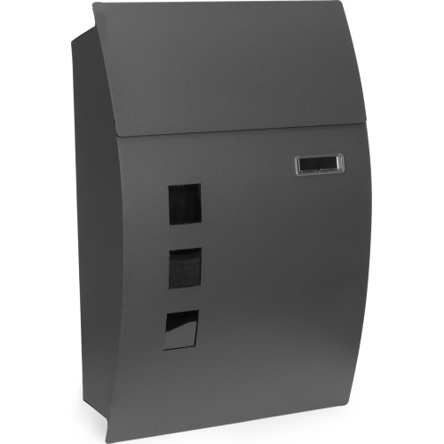 Skrzynka na listy pocztowa ścienna stal galwanizowana antracyt ModernHome