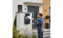 Skrzynka na listy pocztowa ścienna stal galwanizowana antracyt ModernHome