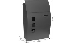 Skrzynka na listy pocztowa ścienna stal galwanizowana antracyt ModernHome