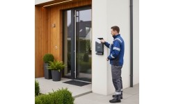 Skrzynka na listy z gazetownikiem pocztowa ścienna stal galwanizowana antracyt ModernHome