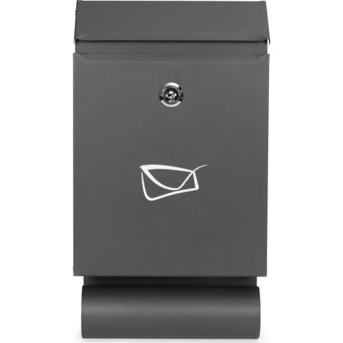 Skrzynka na listy z gazetownikiem pocztowa ścienna stal galwanizowana antracyt ModernHome