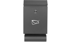 Skrzynka na listy z gazetownikiem pocztowa ścienna stal galwanizowana antracyt ModernHome