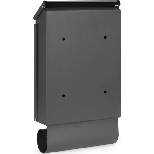 Skrzynka na listy z gazetownikiem pocztowa ścienna stal galwanizowana antracyt ModernHome