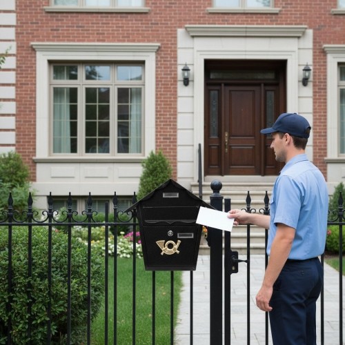 Skrzynka na listy pocztowa ścienna stal galwanizowana czarna ModernHome