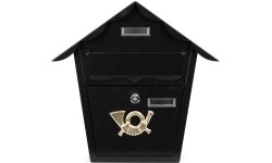 Skrzynka na listy pocztowa ścienna stal galwanizowana czarna ModernHome