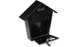 Skrzynka na listy pocztowa ścienna stal galwanizowana czarna ModernHome