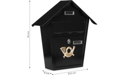Skrzynka na listy pocztowa ścienna stal galwanizowana czarna ModernHome